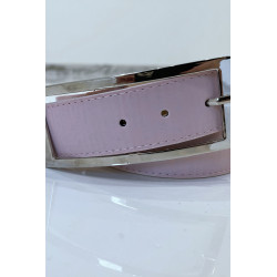 Ceinture rose en simili à boucle rectangulaire - 2