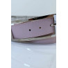 Ceinture rose en simili à boucle rectangulaire - 2