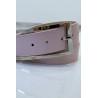 Ceinture rose en simili à boucle rectangulaire - 4