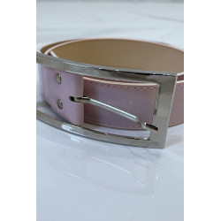 Ceinture rose en simili à boucle rectangulaire - 6