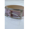 Ceinture rose en simili à boucle rectangulaire - 6