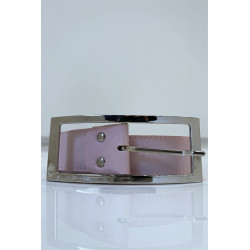 Ceinture rose en simili à boucle rectangulaire - 7