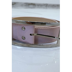 Ceinture rose en simili à boucle rectangulaire - 8