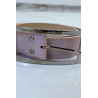 Ceinture rose en simili à boucle rectangulaire - 8