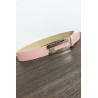 Ceinture rose avec boucle rectangulaire et strass - 2