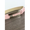 Ceinture rose avec boucle rectangulaire et strass - 3