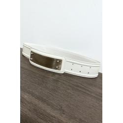 Ceinture blanche avec longue boucle rectangulaire - 2