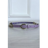 Ceinture parme avec accessoire argenté - 1