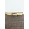 Ceinture beige en simili avec boucle rectangulaire - 2