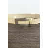 Ceinture beige en simili avec boucle rectangulaire - 3