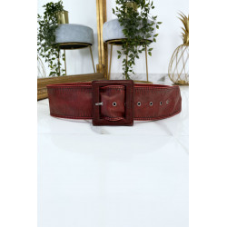 Ceinture rouge femme effet usé vintage - 2