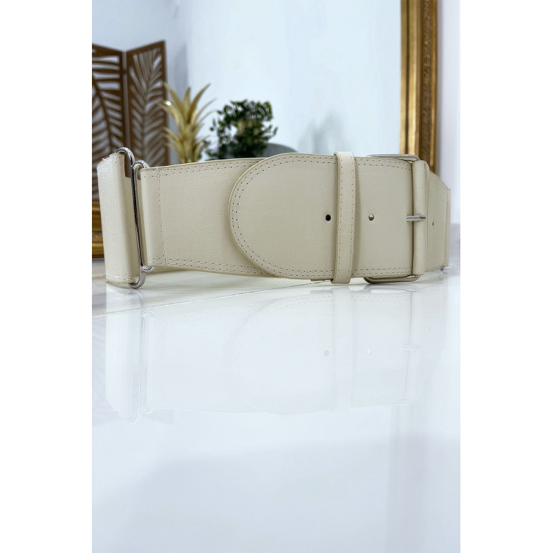 Grosse ceinture beige. Ceinture femme - 4