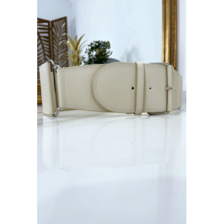 Grosse ceinture beige. Ceinture femme - 4