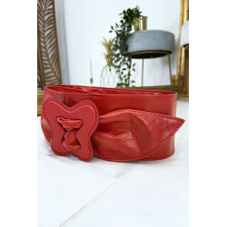 Ceinture rouge femme avec forme papillon à la boucle - 5