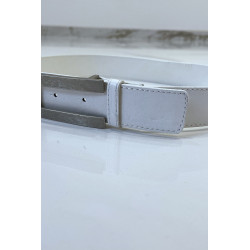 Ceinture blanche à boucle rectangulaire destroy - 3