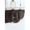 Ceinture marron boucle oval avec taille élastique - 5