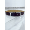 Ceinture violette avec boucle rectangle strass et argenté - 1