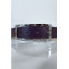 Ceinture violette avec boucle rectangle strass et argenté - 3