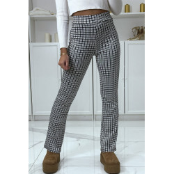 Pantalon blanc motif carreaux patte d'eph - 2