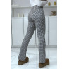 Pantalon blanc motif carreaux patte d'eph - 3