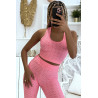 Ensemble legging et top push up fuchsia - 2