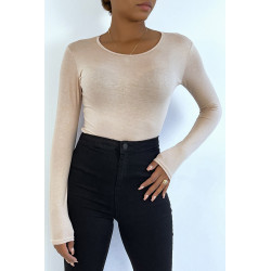 Sous pull beige en col rond et manches longues - 2