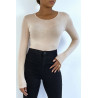 Sous pull beige en col rond et manches longues - 2