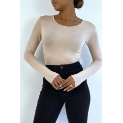 Sous pull beige en col rond et manches longues - 3