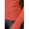 Pull corail col rond en maille tricot très extensible et très doux - 4