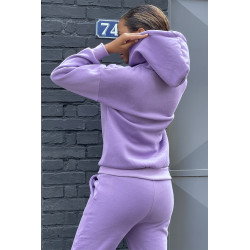 Ensemble violet 3 pièces jogging chaud et confortable et sur chemise oversize hyper tendance - 5