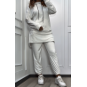 Ensemble tunique et pantalon  blanc - 1