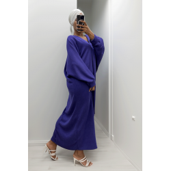 Longue robe pull over size col V violet  - 1