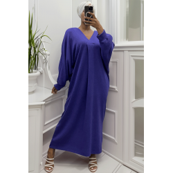 Longue robe pull over size col V violet  - 3