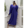 Longue robe pull over size col V violet  - 3