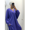 Longue robe pull over size col V violet  - 6