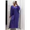 Longue robe pull over size col V violet  - 7