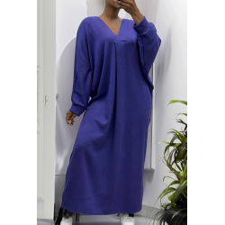 Longue robe pull over size col V violet  - 8