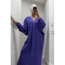 Longue robe pull over size col V violet  - 9