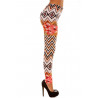 Leggings d'hiver coloré en blanc, Choco et motifs fantaisie et fleurs. Mode pas cher. 121-4 - 6