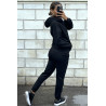 Ensemble 3 pièces doudoune sweat et jogging super épais en noir - 8