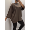 Sweat over size en coton choco  - 2