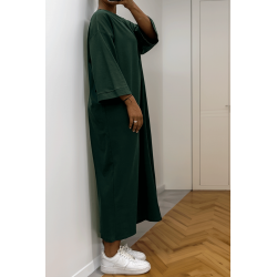 Longue robe over size en coton vert très épais - 1