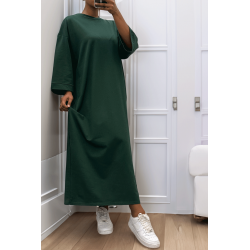 Longue robe over size en coton vert très épais - 3