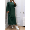 Longue robe over size en coton vert très épais - 3