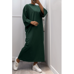 Longue robe over size en coton vert très épais - 6