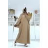 Abaya taupe avec voile intégré pas chère couleur vitaminée - 2