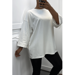 Sweat over size en coton blanc - 2