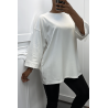 Sweat over size en coton blanc - 2