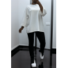 Sweat over size en coton blanc - 5