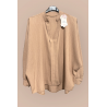 Blouse camel oversize dans une belle matière tombante - 1